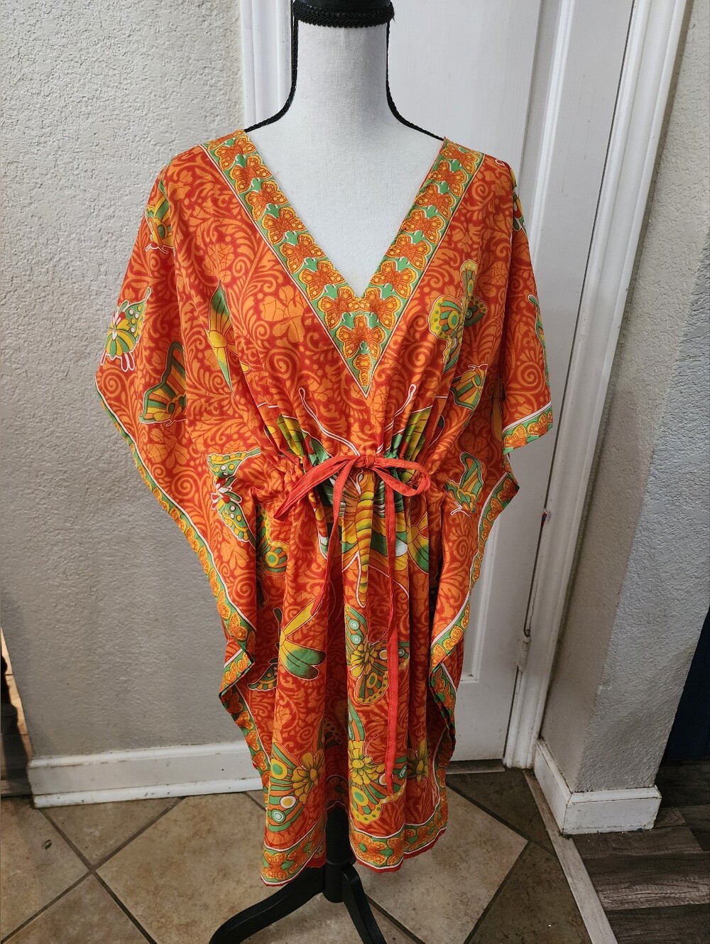 Orange Butterfly Dashiki-like top